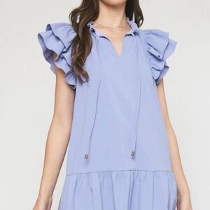 Ruffled Sleeve Lavender Boutique-Find Dress